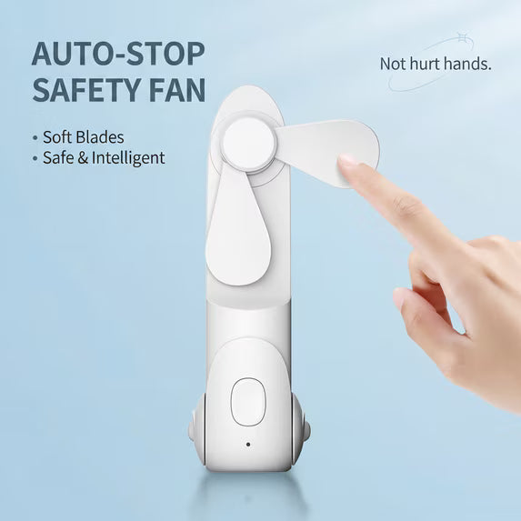 Foldable Pocket Handheld Mini Fan with LED Light