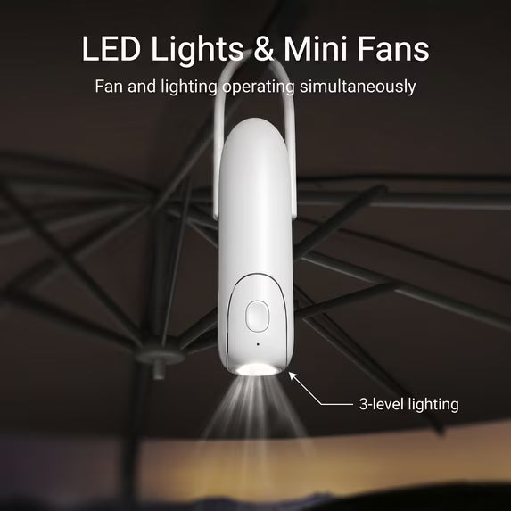 Foldable Pocket Handheld Mini Fan with LED Light