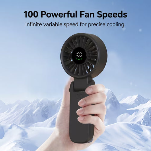 Foldable Handheld Turbo Fan with Digital Display